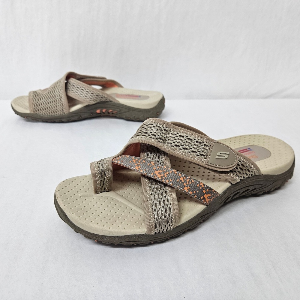 Skechers Reggae Splatter Slide Sandals 40822/TPE Taupe Orange Womens Size 7 - Picture 3 of 8